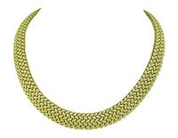 Estate Yellow Gold Weave Necklace