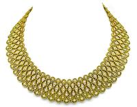 Estate 15.20ct Diamond Gold Choker Necklace