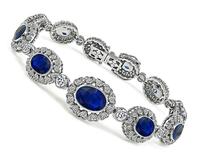 Estate 16.04ct Sapphire 3.37ct Diamond Bracelet