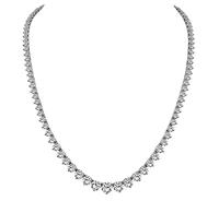 Estate GIA Certified 16.75ct Diamond Tennis Necklace