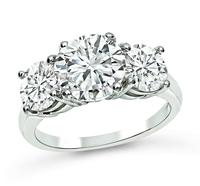 Estate 2.12ct Center Diamond 2.01ct Side Diamond Engagement Ring