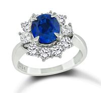 Estate 2.19ct Sapphire 0.91ct Diamond Engagement Ring