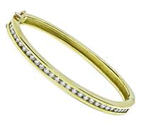 Estate 2.20ct Diamond Gold Bangle
