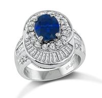 Estate 2.20ct Sapphire 1.68ct Diamond Ring