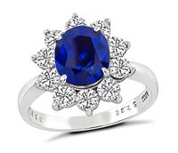 2.32ct Ceylon Sapphire 0.97ct Diamond Engagement Ring