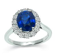 Estate 2.35ct Sapphire 0.70ct Diamond Halo Engagement Ring