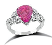 Estate 2.55ct Pink Sapphire 0.50ct Diamond Ring