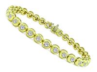 Estate 2.80ct Diamond Gold Line Bracelet