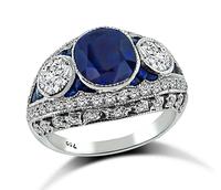 Estate 2.86ct Sapphire 1.33ct Diamond Ring