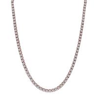 Estate 20.70ct Diamond Pink Gold Tennis Necklace