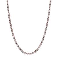 Estate 20.70ct Diamond Pink Gold Tennis Necklace