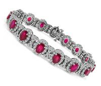 Estate 22.00ct Burma Ruby 8.00ct Diamond Bracelet