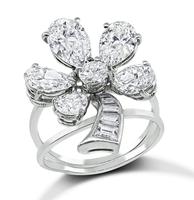 Estate 3.00ct Diamond Flower Ring