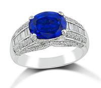 Estate 3.00ct Sapphire 1.00ct Diamond Ring