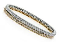 Estate Suite of 2 3.01ct Diamond Pink and White Gold Bangle