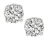 Estate 3.03ct Diamond Stud Earrings