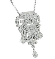 Estate 3.30ct Diamond Gold Pendant Necklace