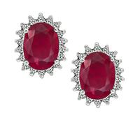 Estate 3.50ct Burmese Ruby 0.70ct Diamond Earrings