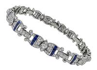 Estate 3.67ct Diamond Sapphire Bracelet