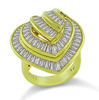 Estate 3.72ct Diamond Yellow Gold Ring