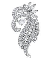 Estate 4.00ct Diamond Platinum Pin