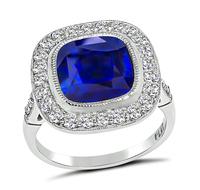 Estate 4.20ct Ceylon Sapphire 0.70ct Diamond Engagement Ring