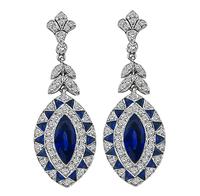 Estate 4.75ct Sapphire 1.70ct Diamond Earrings