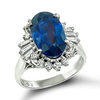 Estate 4.75ct Sapphire Diamond Ring