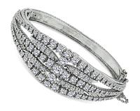 Estate 5.00ct Diamond Gold Bangle