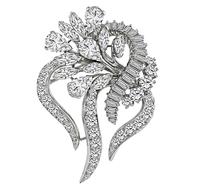 Estate 5.00ct Diamond Platinum Pin