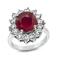 Estate 5.41ct Ruby 1.80ct Diamond Engagement Ring