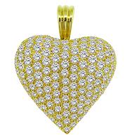 Estate 5.75ct Diamond Heart Pendant/Pin