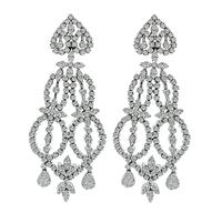 Estate 6.00ct Diamond Gold Chandelier Earrings