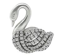 Estate 6.30ct Diamond White Gold Swan Pin