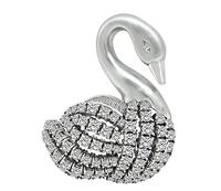 Estate 6.30ct Diamond White Gold Swan Pin