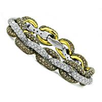 Estate 8.00ct Diamond 13.00ct Natural Fancy Orange Brown Diamond Gold Bracelet