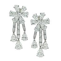 Estate 8.00ct Diamond Platinum Earrings