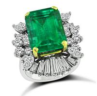 Estate 8.00ct Colombian Emerald 2.50ct Diamond Ring