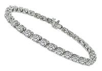 Estate 8.31ct Diamond 14k White Gold Tennis Bracelet