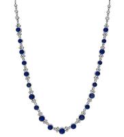 Estate 9.54ct Sapphire 1.68ct Diamond Necklace