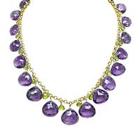 Estate Amethyst and Peridot Gold Necklace