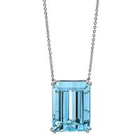 Estate 20.00ct Aquamarine Pendant Necklace