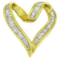 Estate 2.00ct Diamond Gold Heart Pendant