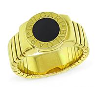 Estate Bvlgari Onyx Gold Ring