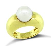 Estate Cartier Pearl Gold Ring
