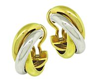Estate Cartier Two Tone Gold Earrings