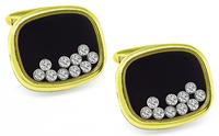 Estate Chopard 1.00ct Diamond Gold Happy Diamonds Cufflinks