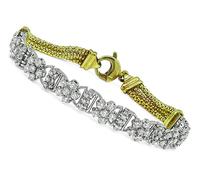Estate Jabel 2.50ct Diamond Yellow and White Gold Bracelet