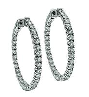 Estate 2.40ct Diamond Hoops Earrings