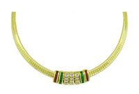 1.05ct Diamond 3.20ct Multi Color Gems Gold Necklace